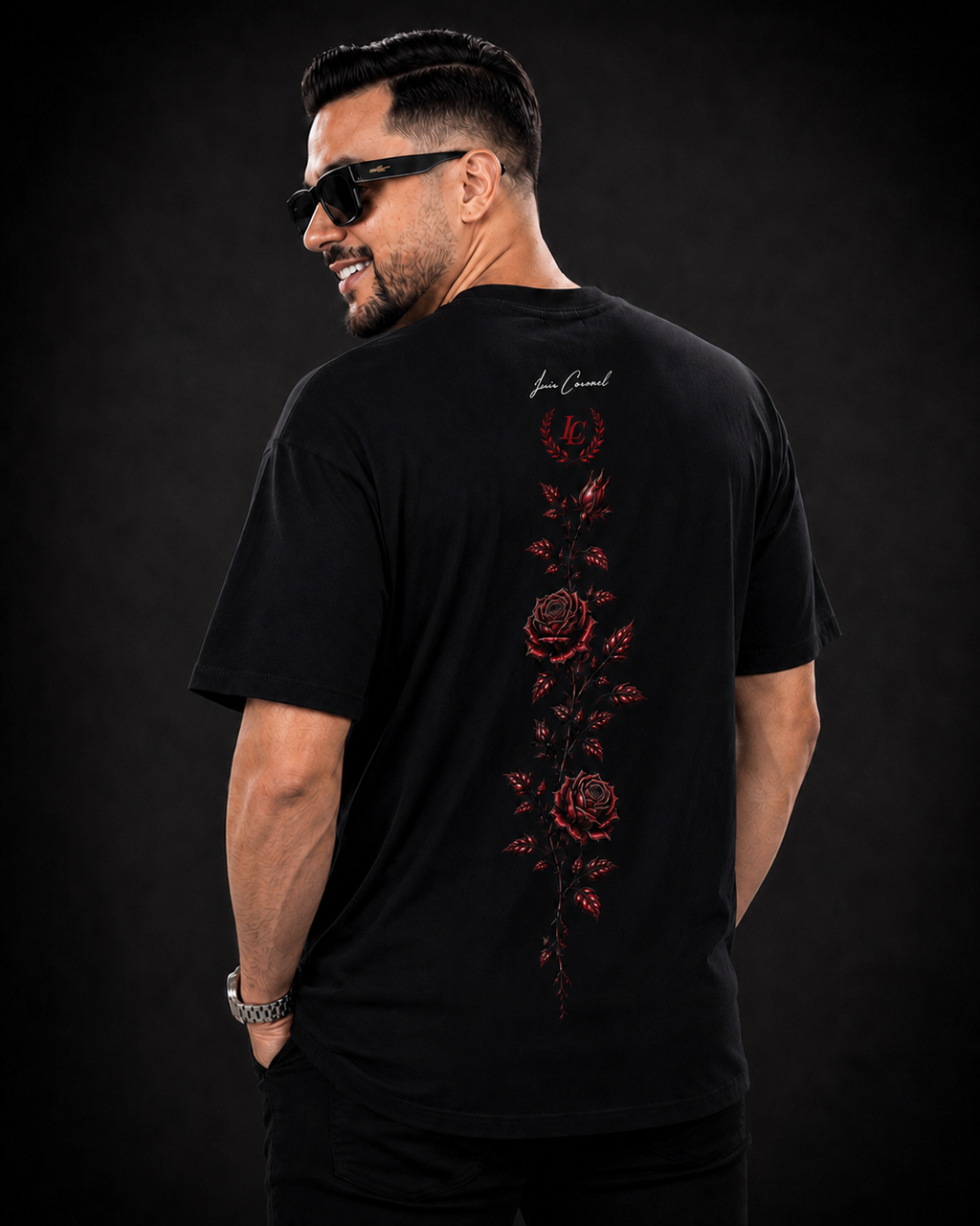 Pre-Order – Luis Coronel Heart & Roses Black T-Shirt