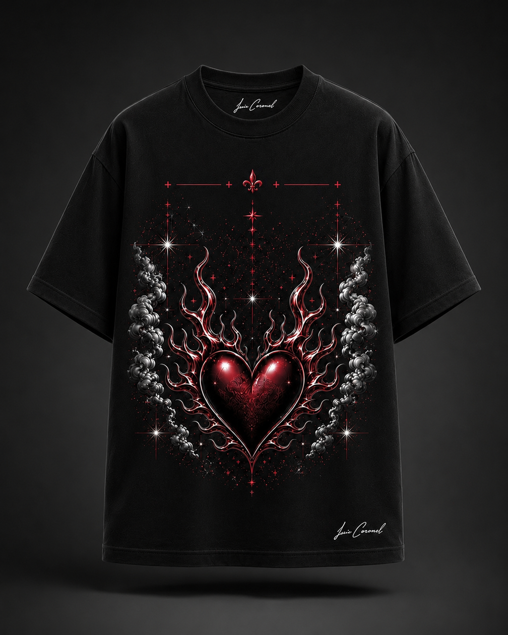 Pre-Order – Luis Coronel Heart & Roses Black T-Shirt