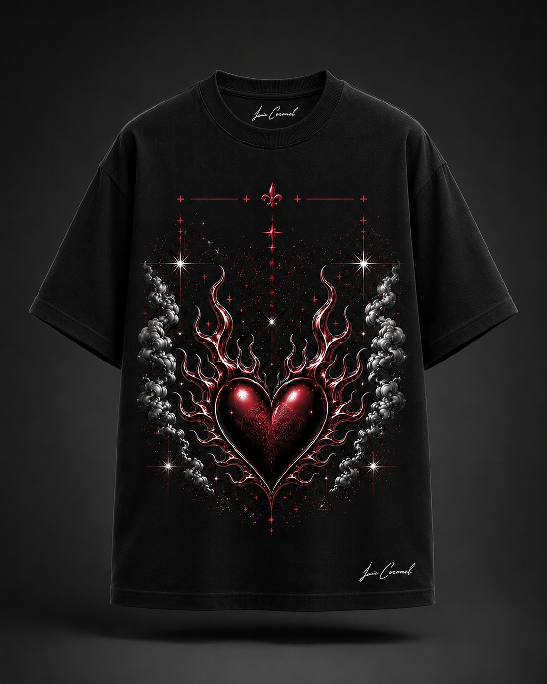 Pre-Order – Luis Coronel Heart & Roses Black T-Shirt